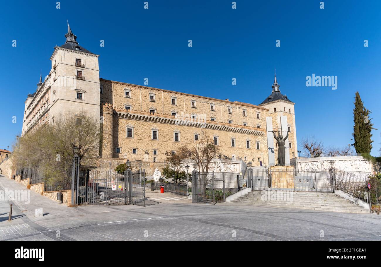 Blick auf den Palast Alcazar de Toledo Stockfoto
