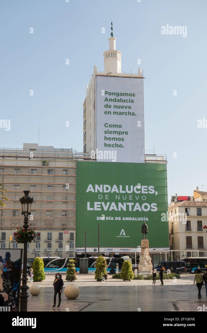 La Equitativa Gebäude, das in Zukunft ein 4-Sterne-Hotel sein wird, Andalusien, Spanien. Stockfoto