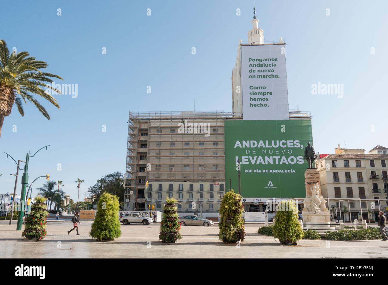 La Equitativa Gebäude, das in Zukunft ein 4-Sterne-Hotel sein wird, Andalusien, Spanien. Stockfoto