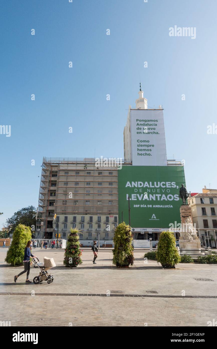 La Equitativa Gebäude, das in Zukunft ein 4-Sterne-Hotel sein wird, Andalusien, Spanien. Stockfoto
