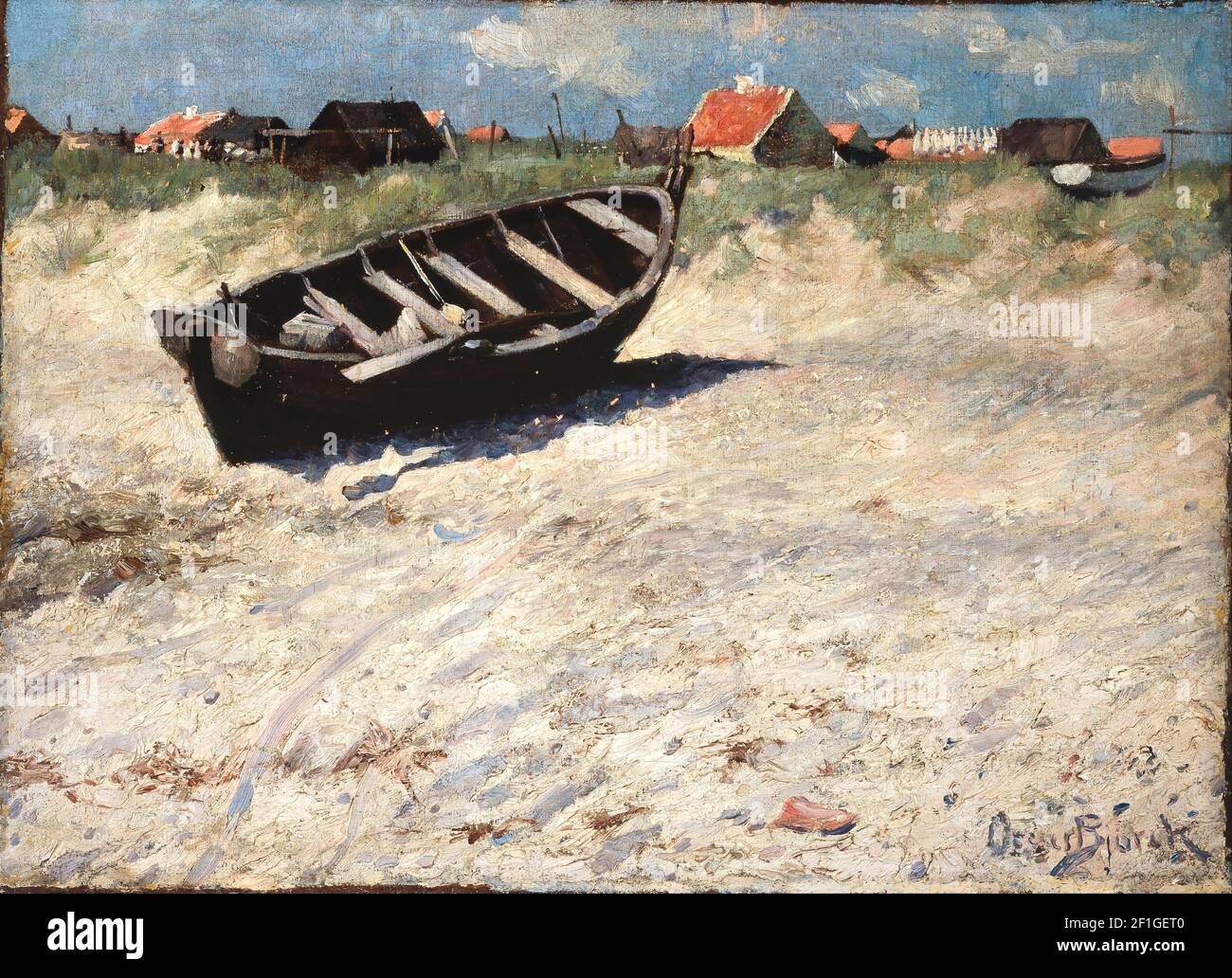 Oscar Björck - Boot im Skagens South Beach Stockfoto