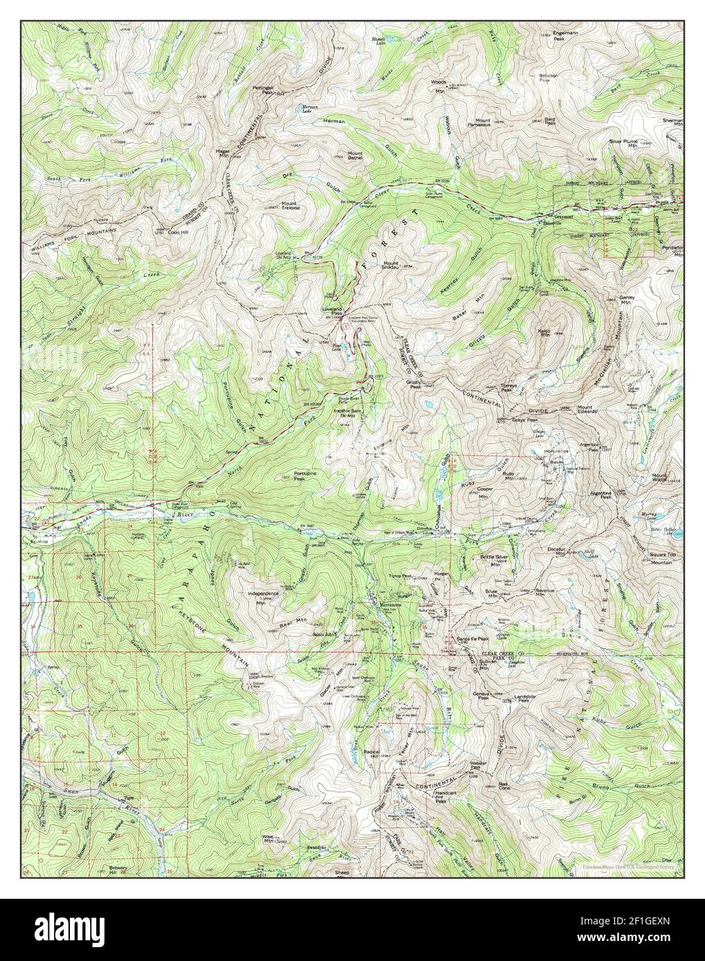 Montezuma, Colorado, Karte 1974, 1:62500, Vereinigte Staaten von Amerika von Timeless Maps, Daten U.S. Geological Survey Stockfoto