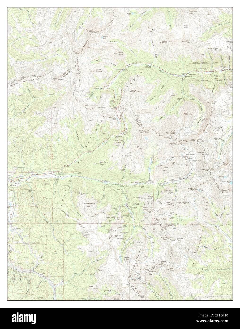 Montezuma, Colorado, Karte 1958, 1:62500, Vereinigte Staaten von Amerika von Timeless Maps, Daten U.S. Geological Survey Stockfoto