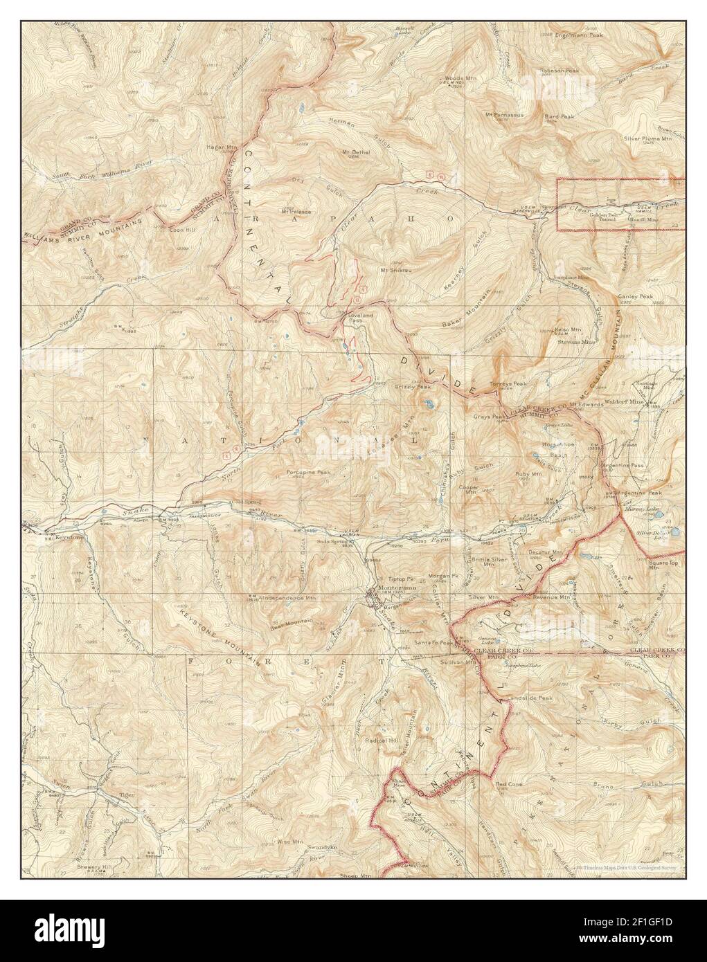 Montezuma, Colorado, Karte 1926, 1:62500, Vereinigte Staaten von Amerika von Timeless Maps, Daten U.S. Geological Survey Stockfoto