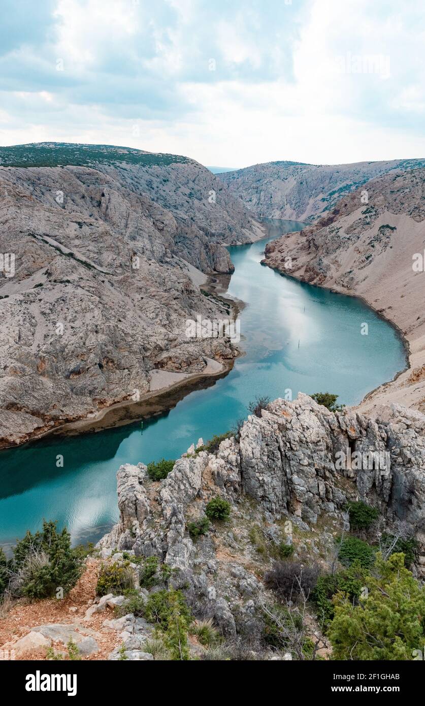 Schlucht des Flusses Zrmanja Stockfoto