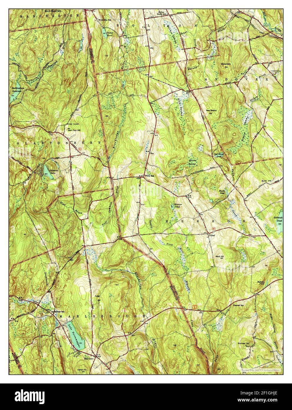 Marlboro, Connecticut, Karte 1944, 1:31680, Vereinigte Staaten von Amerika von Timeless Maps, Daten U.S. Geological Survey Stockfoto