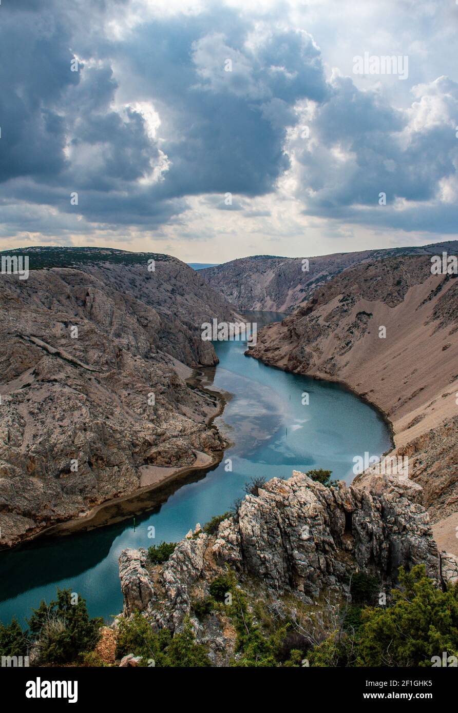 Schlucht des Flusses Zrmanja Stockfoto