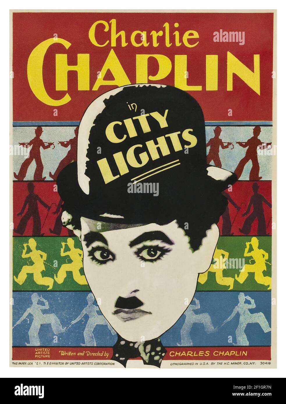 City Lights ist ein amerikanischer Komödienfilm aus dem Jahr 1931, der vor dem Code gedreht, produziert und von Charlie Chaplin in der Hauptrolle gedreht wurde. Stockfoto