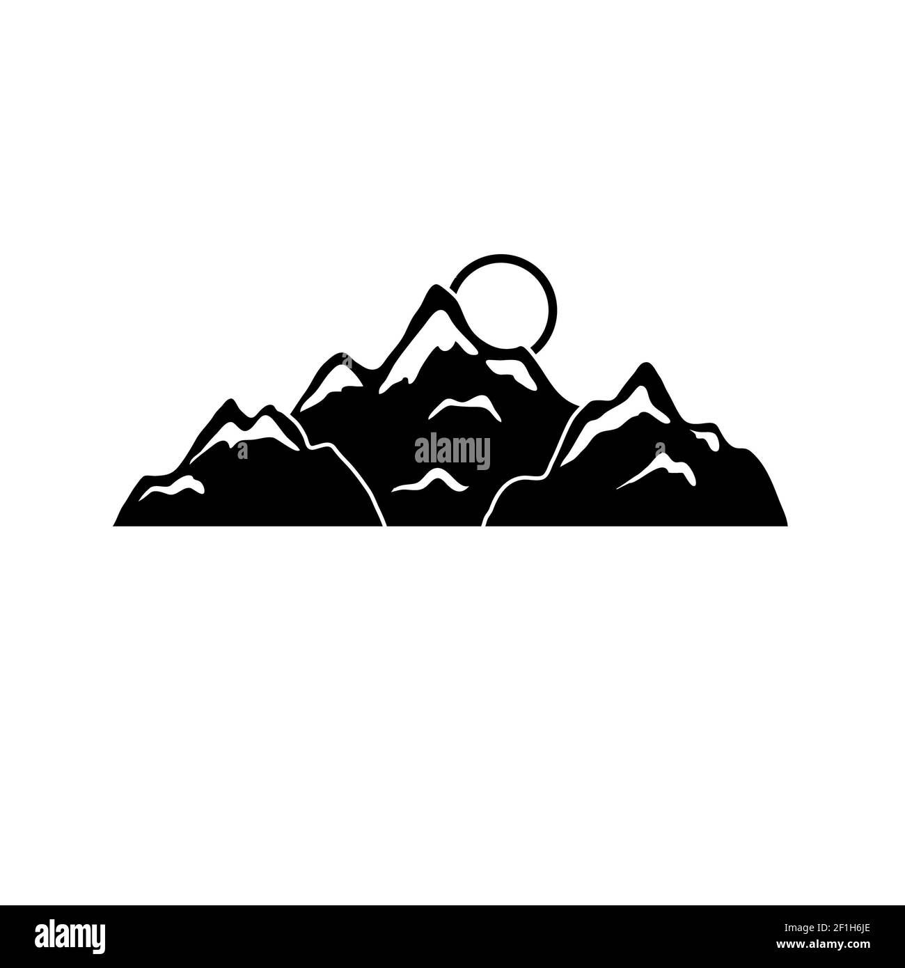 Silhouetten von Bergen für Design Stockfoto