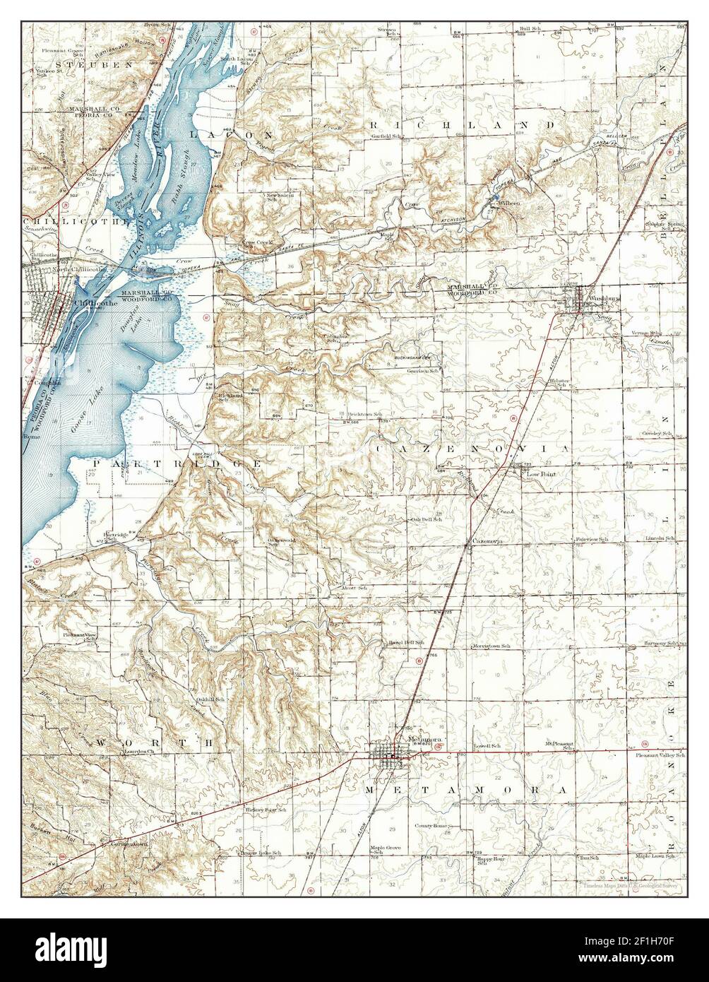 Metamora, Illinois, Karte 1948, 1:62500, Vereinigte Staaten von Amerika von Timeless Maps, Daten U.S. Geological Survey Stockfoto