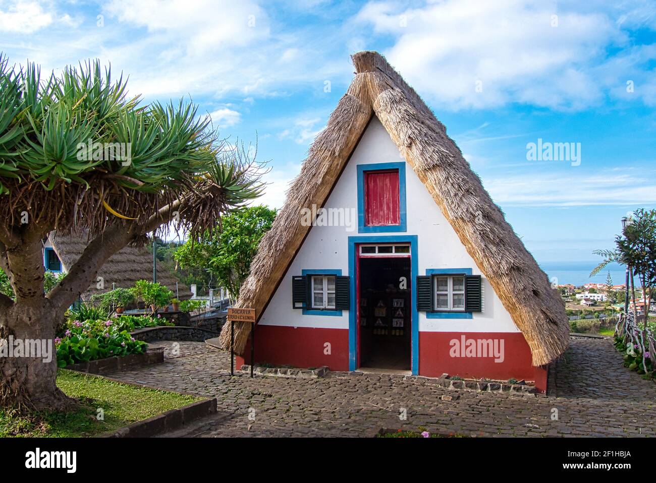 A-Frame Haus in Santana, Madeira Stockfoto