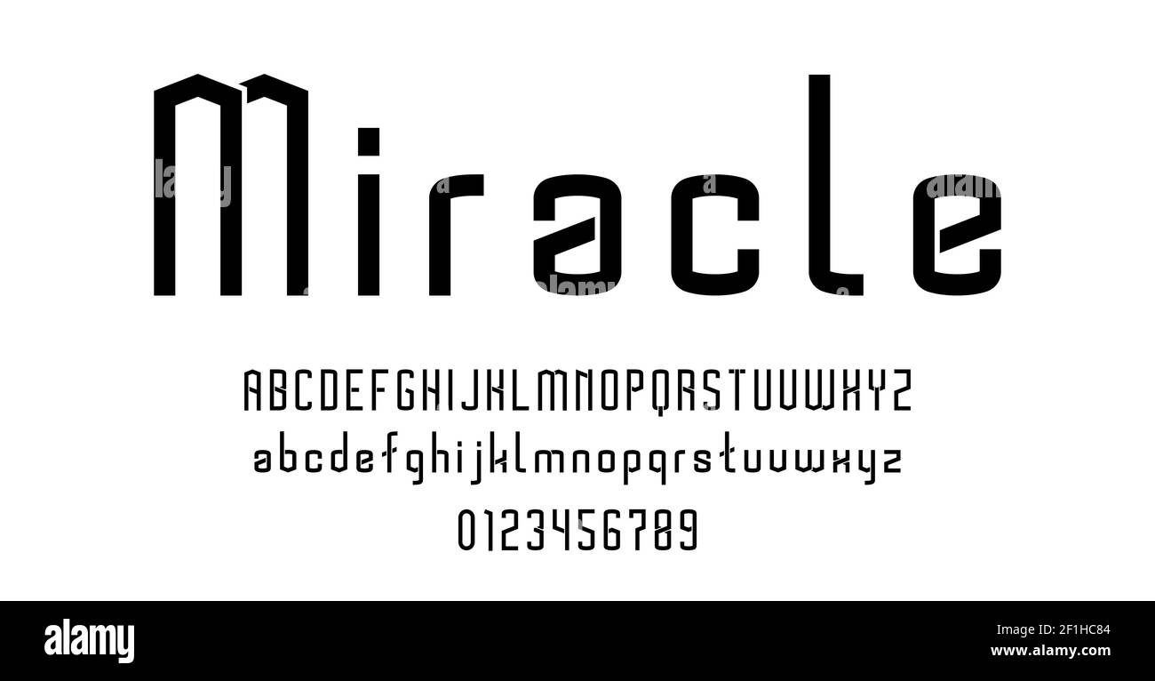 Satz von Alphabeten font Buchstaben und Zahlen moderne Vector Illustration Stock Vektor