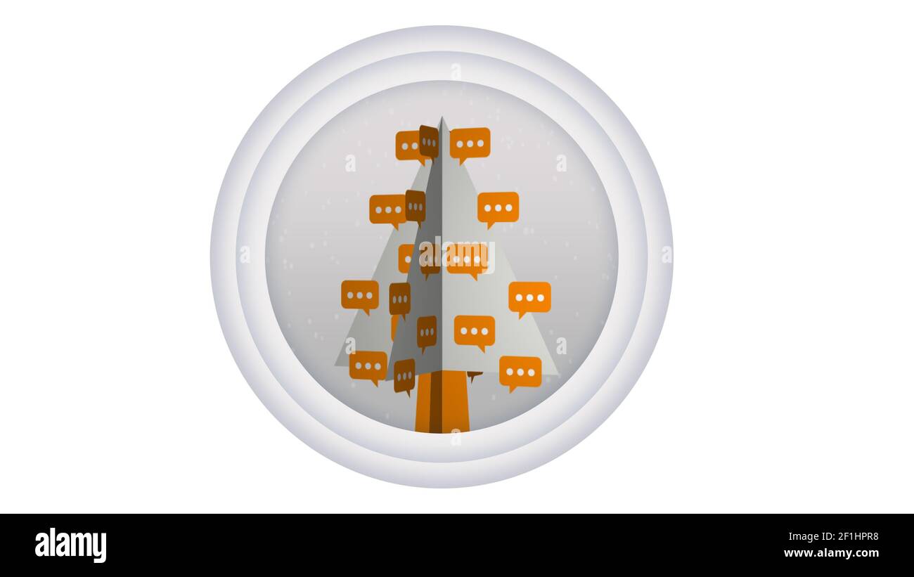 Animationen für die Weihnachtszeit mit der Technik des Papierschneidens gemacht, Stockfoto