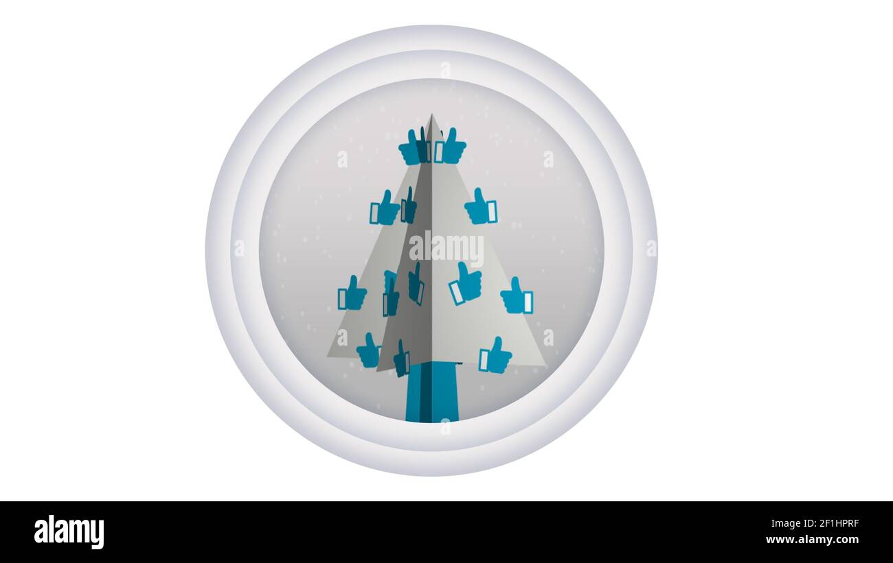 Animationen für die Weihnachtszeit mit der Technik des Papierschneidens gemacht, Stockfoto