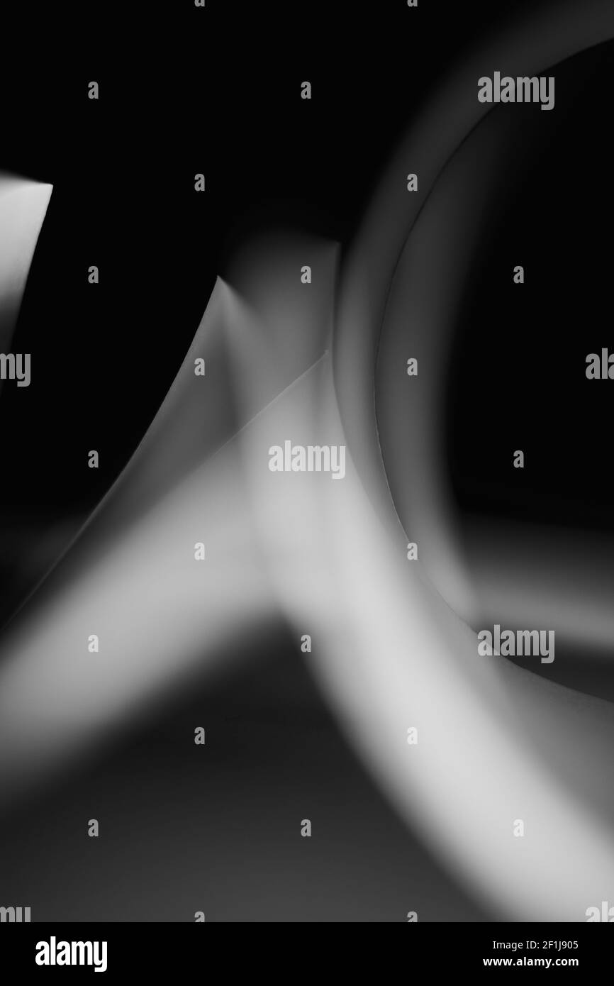 Schwarz-Weiß extreme Nahaufnahme des temporären Setups Schaffung abstrakter Bild Stockfoto
