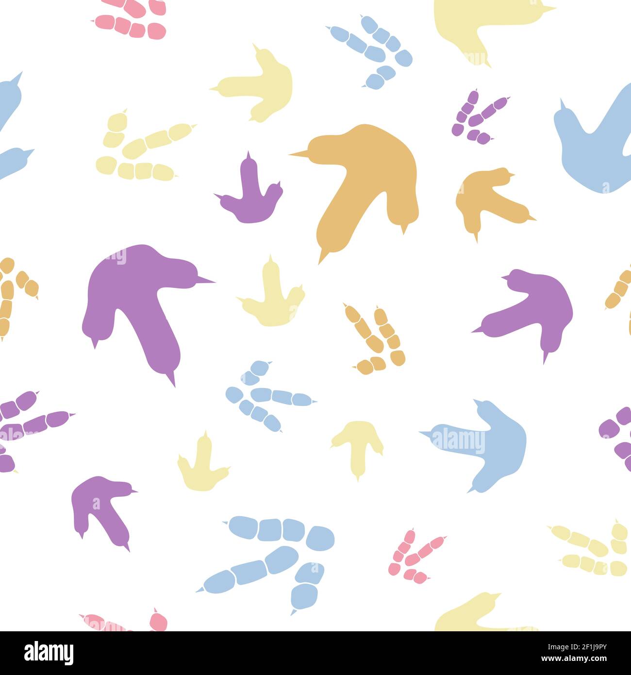 Dinosaurier Fußabdruck Spuren. Minimale Farbe Nahtloses Muster. Hintergrund mit Pfote, Klaue Raubtier. Dinosaurier Fußabdruck nahtlose Muster perfekt für Textil, Wrap und Tapete und Design Stock Vektor