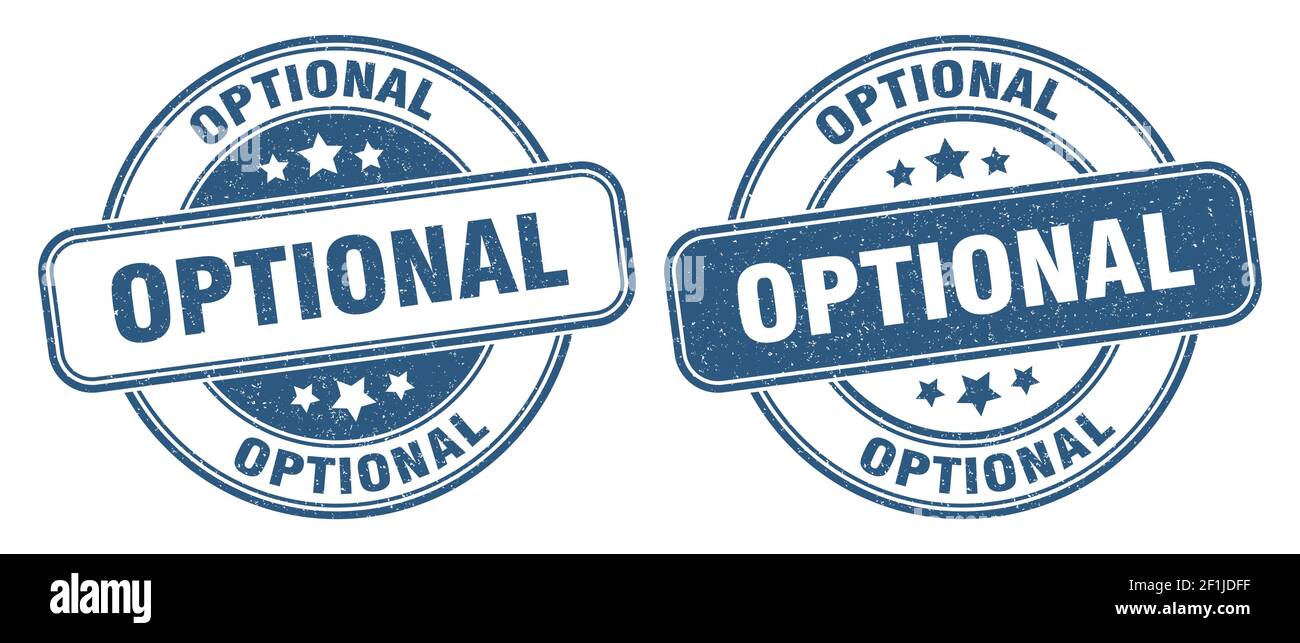 Optionaler Stempel. Optionales Schild. Rundes Grunge-Etikett Stock Vektor
