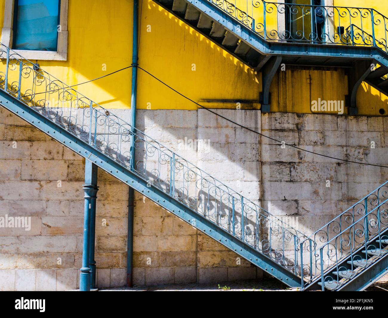 Außenansicht, Treppe des Theaters in Lissabon Stockfoto