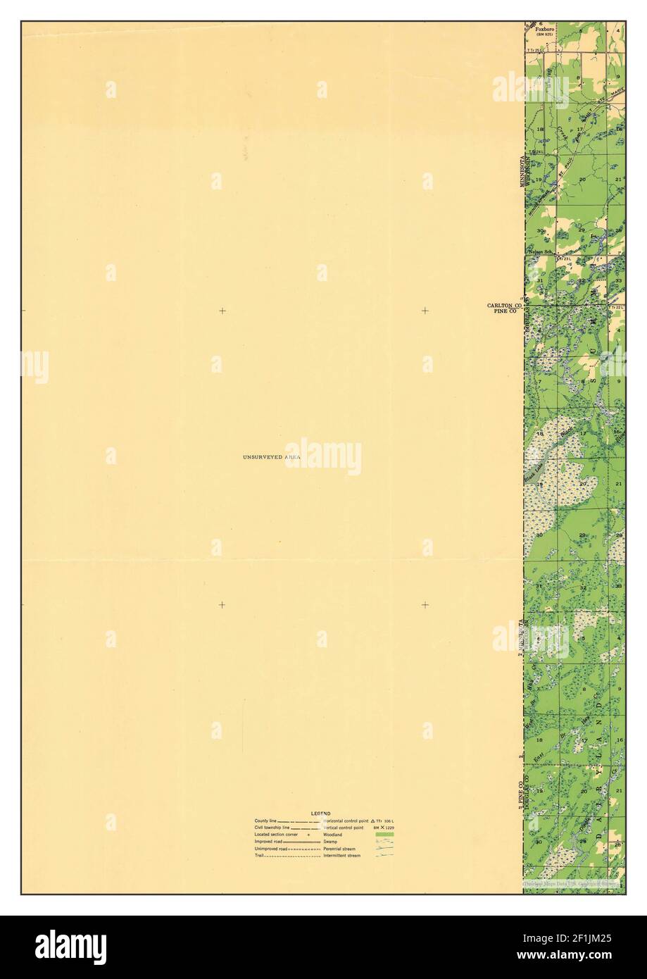 Holyoke, Minnesota, Karte 1949, 1:48000, Vereinigte Staaten von Amerika von Timeless Maps, Daten U.S. Geological Survey Stockfoto
