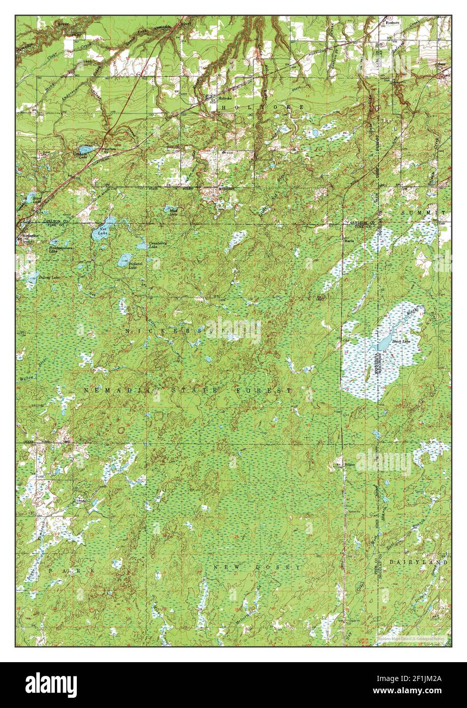 Holyoke, Minnesota, Karte 1962, 1:62500, Vereinigte Staaten von Amerika von Timeless Maps, Daten U.S. Geological Survey Stockfoto