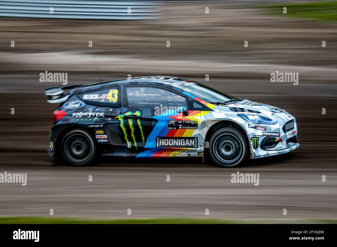 Projekt E, BLOCK Ken (USA), Ford Fiesta, Aktion während der Swecom World RX of Sweden, 1st Runde der 2020 FIA World Rallycross Championship, FIA WRX, vom 21. Bis 23. August 2020 auf dem Holjes Motorstadion, in Holjes, Schweden - Foto Paulo Maria / DPPI Stockfoto