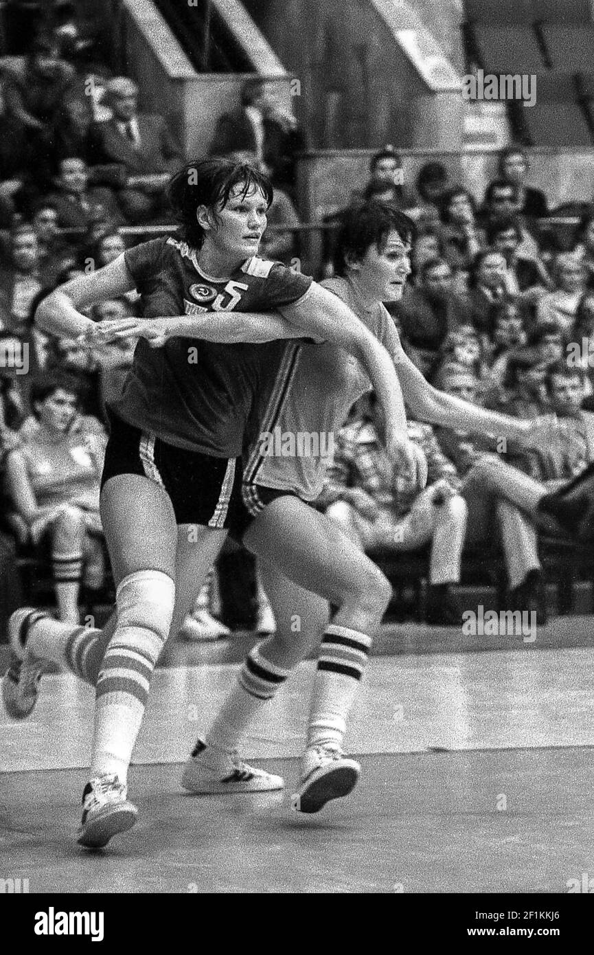 1979 08 01. Vida Beseliene - litauische Basketballspieler. Spiel im Sportpalast von Vilnius. Stockfoto