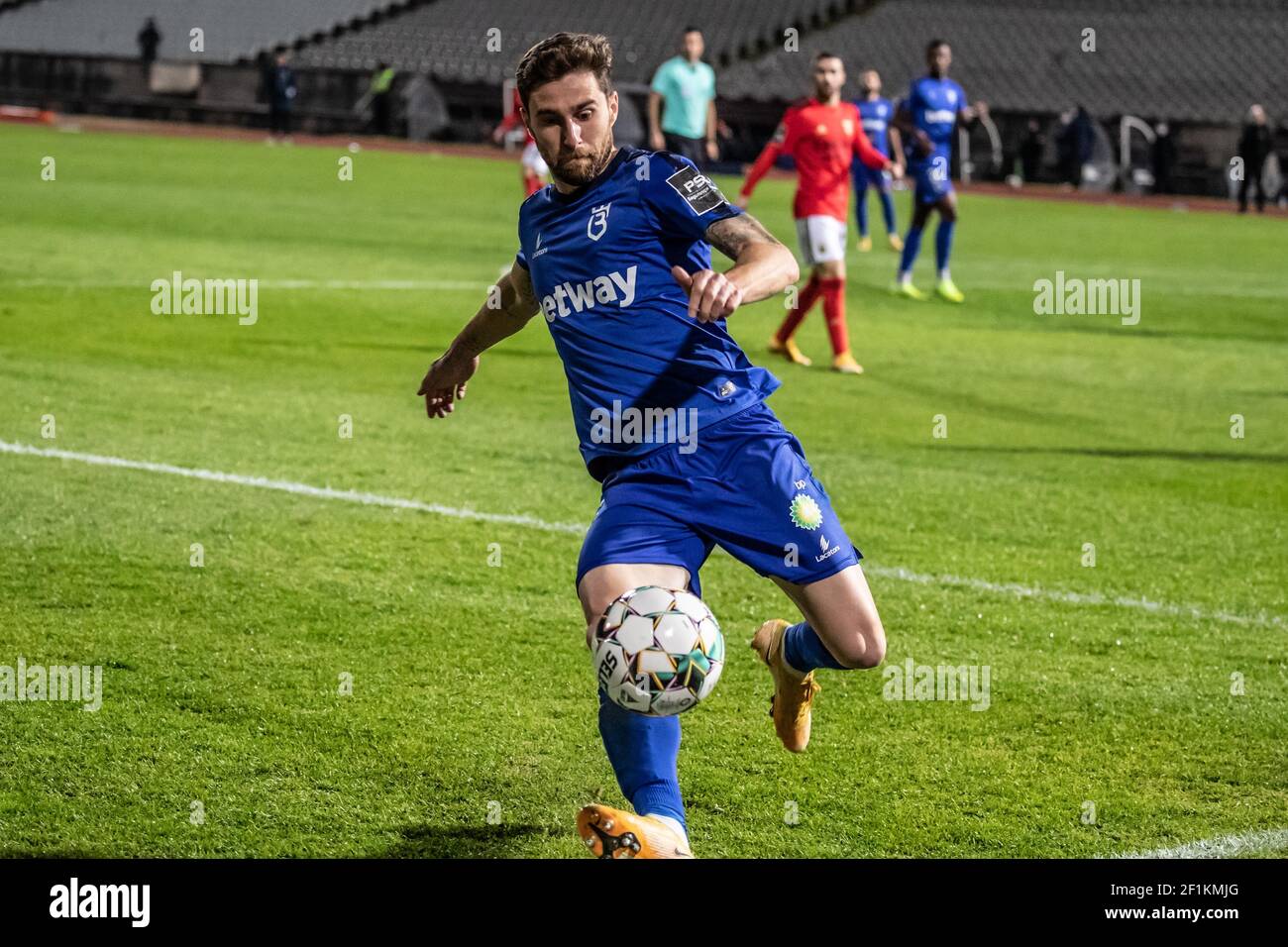 Während der Männer´s Liga NOS Spiel zwischen Belenenses TRAURIG und Benfica im Jamor Stadium Stockfoto