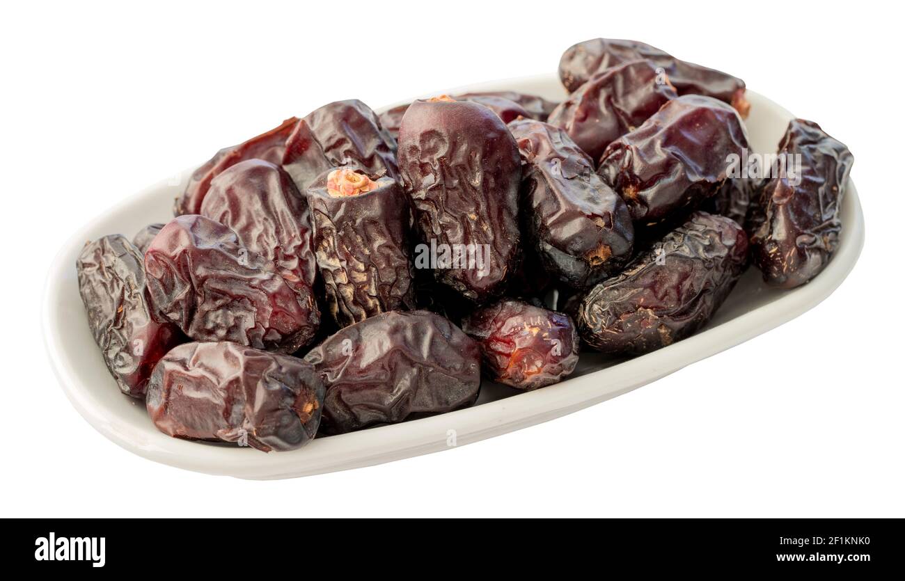 Datteln Obst isoliert auf weißem Hintergrund. ramadan kareem Stockfoto