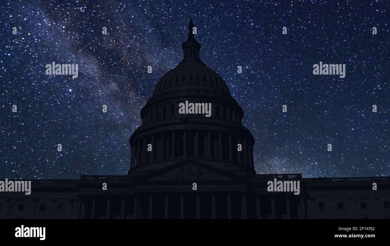 Zeitraffer mit Sternen, Washington D.C., vereinigte Staaten Stockfoto