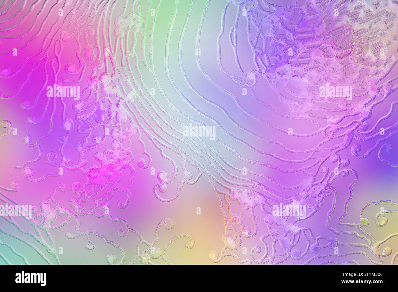 Abstrakte trendige Regenbogenfarben Hintergrundstruktur. Abstrakte digitale Linienstruktur. Struktur aus mattiertem Glas. Makroaufnahme. Farbenfrohe abstrakte Textur. Stockfoto