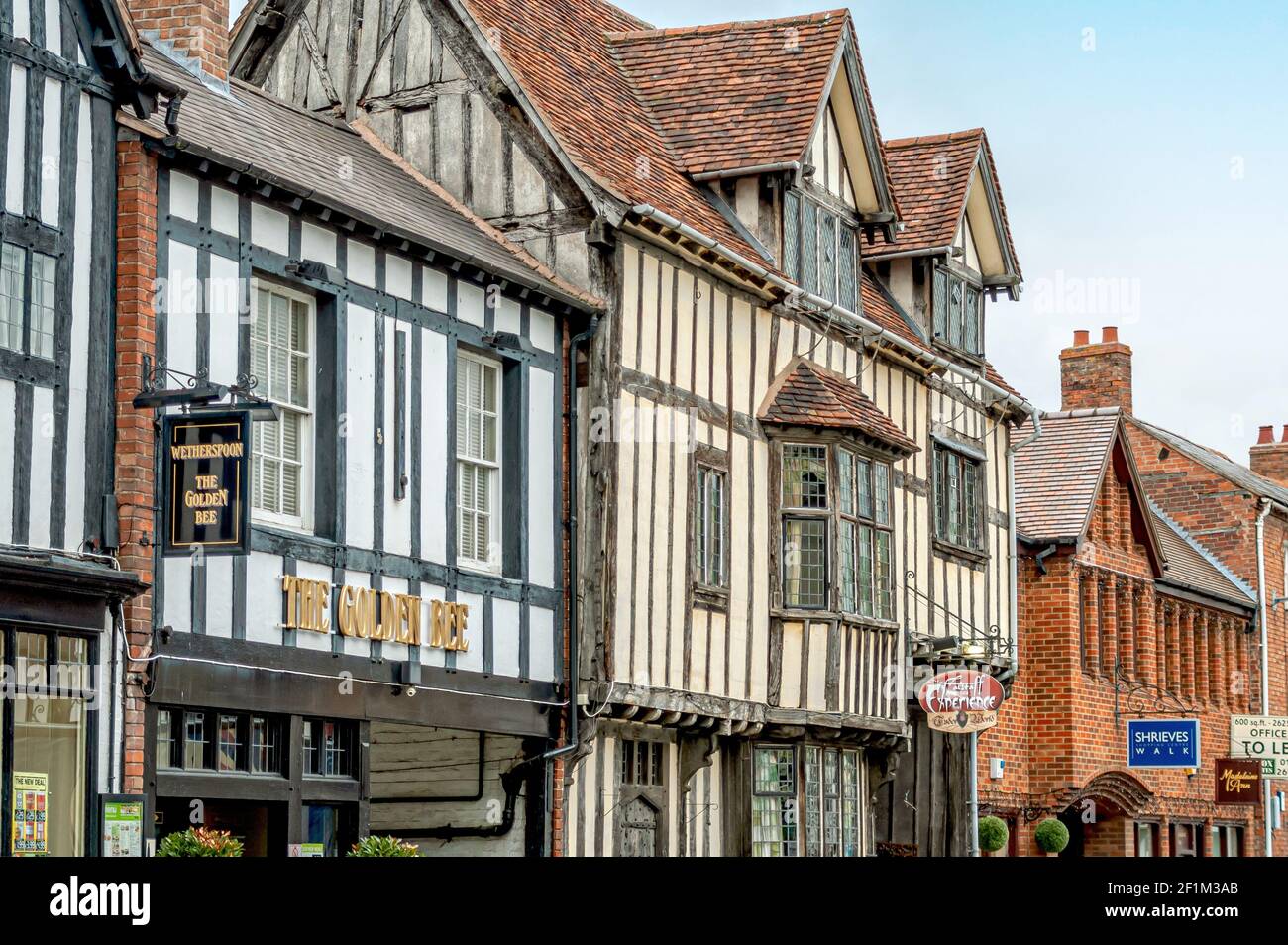 Fassade der Besucherattraktion The Falstaffs Experience in Stratford-upon-Avon, Warwickshire, England, Großbritannien Stockfoto