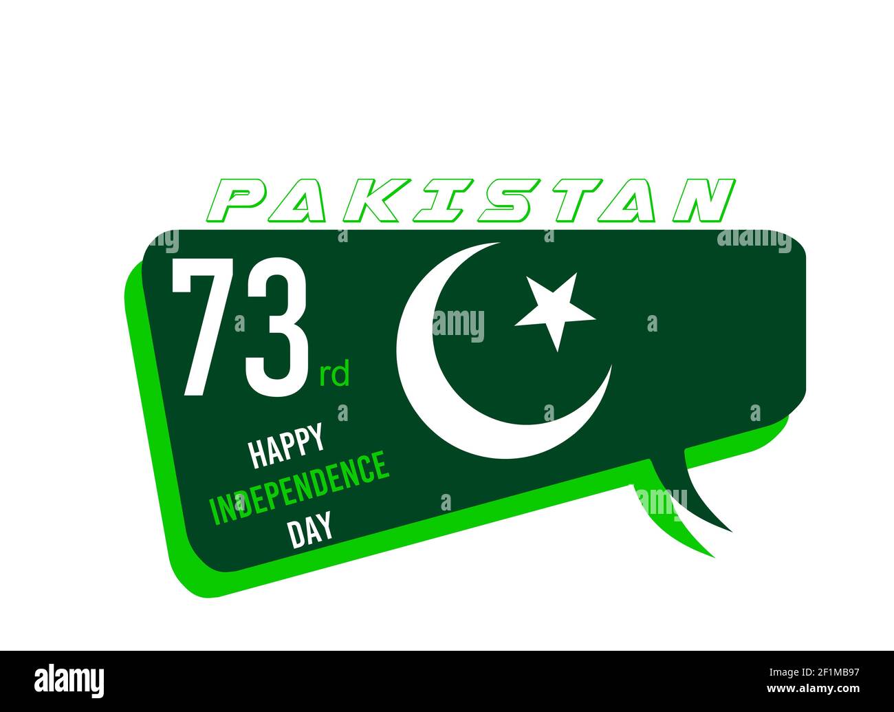 Tag der Unabhängigkeit Pakistans ,14. august Design Illustration. Grußkarte. Winkende pakistanische Flaggen isoliert auf weißem Hintergrund Stockfoto