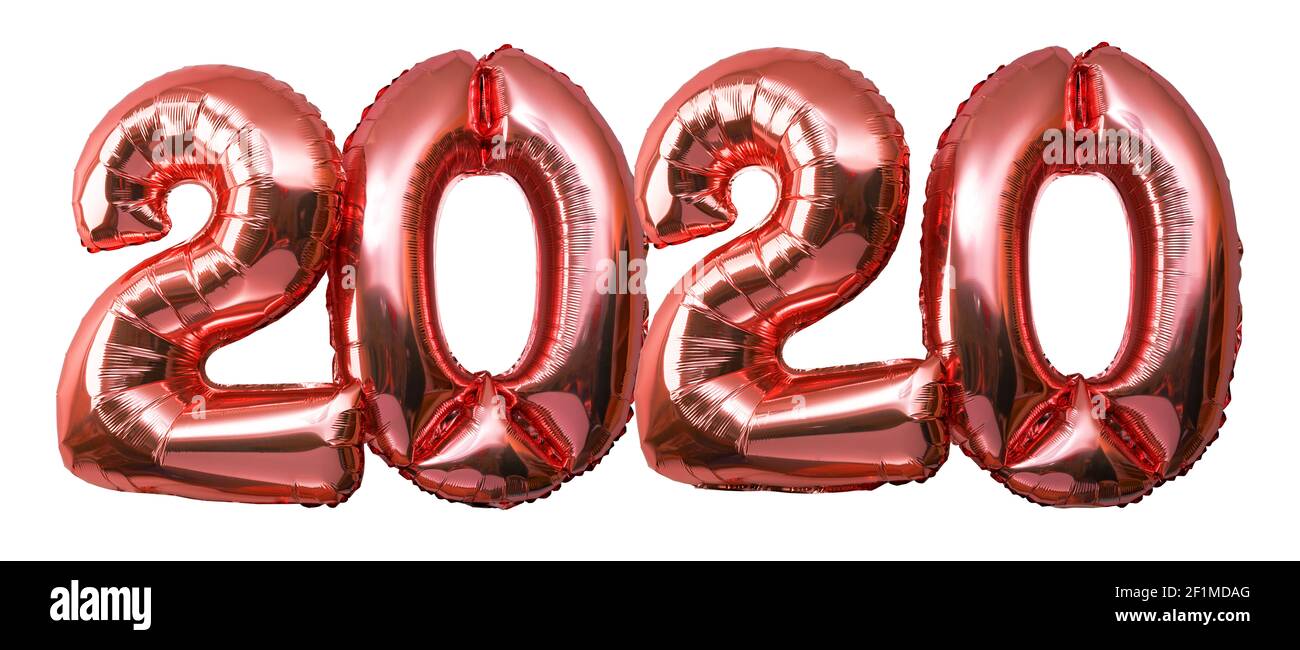Weihnachten Neujahr 2020 Zahlen Ballons Stockfoto