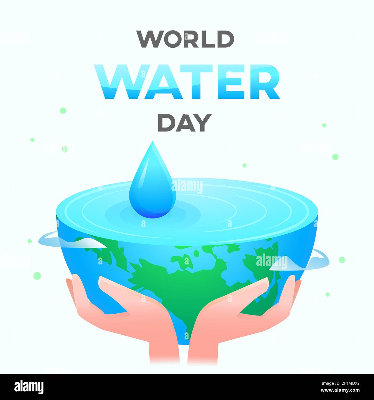 Welt Wasser Tag weißen Hintergrund, Grußkarte oder Poster für Kampagne sparen Wasser Stock Vektor