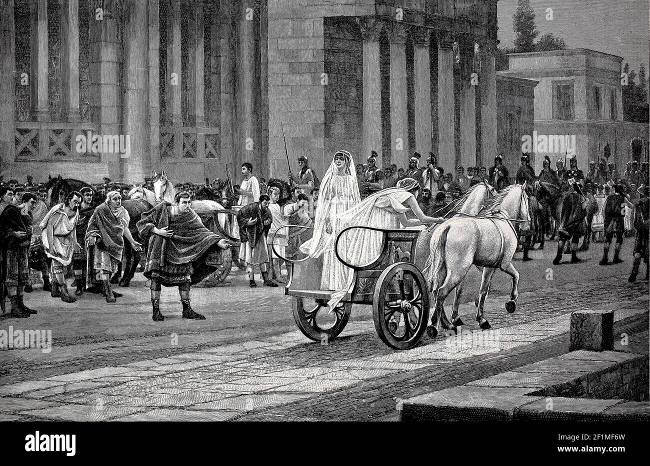Eine Exkursion der großen Vestalin Jungfrau, römische Priesterin der