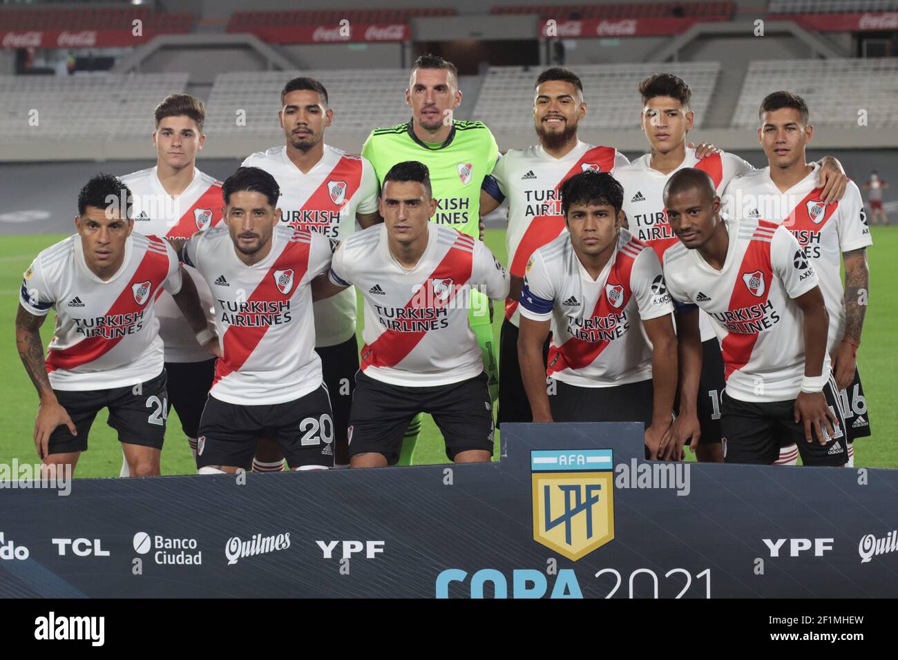 BUENOS AIRES, 8,03.2021: Während des Spiels zwischen River Plate und Argentinos Juniors für Argentinian League Soccer (Foto: Néstor J. Beremblum) Stockfoto