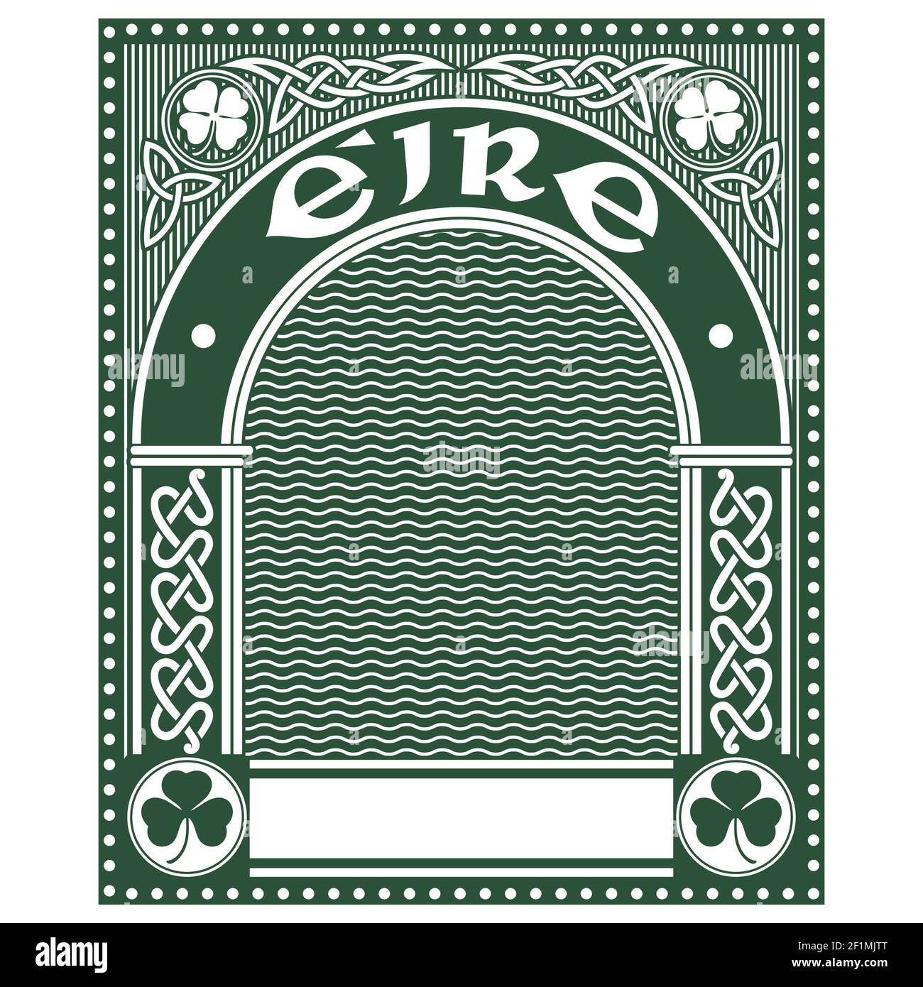 Irish Celtic Design im Vintage, Retro-Stil, Celtic-Stil Klee, Illustration zum Thema St. Patricks Day Feier Stock Vektor