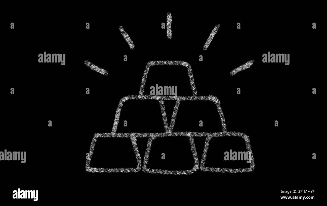 Icon, Barren gezeichnet mit Zeichnungsstil auf Tafel, animiertes Filmmaterial ideal für Compositing und Motiongrafiken Stockfoto