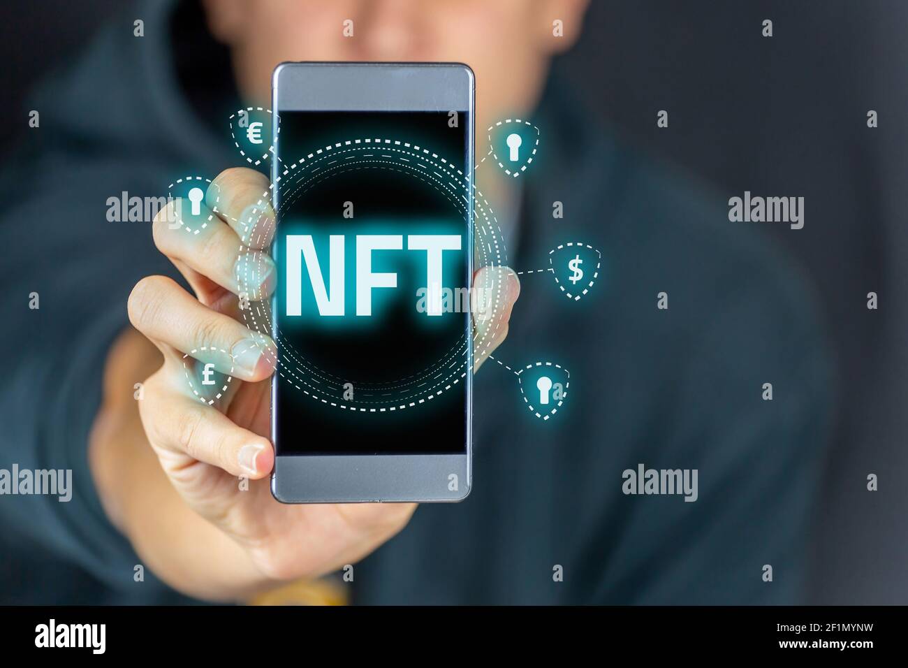 Ein nicht-fungibler Token-NFT Stockfoto