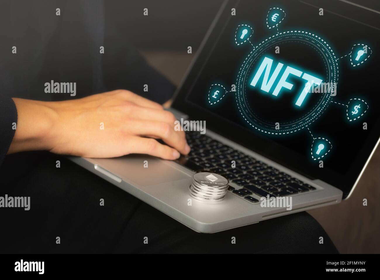 Ein nicht-fungibler Token-NFT Stockfoto