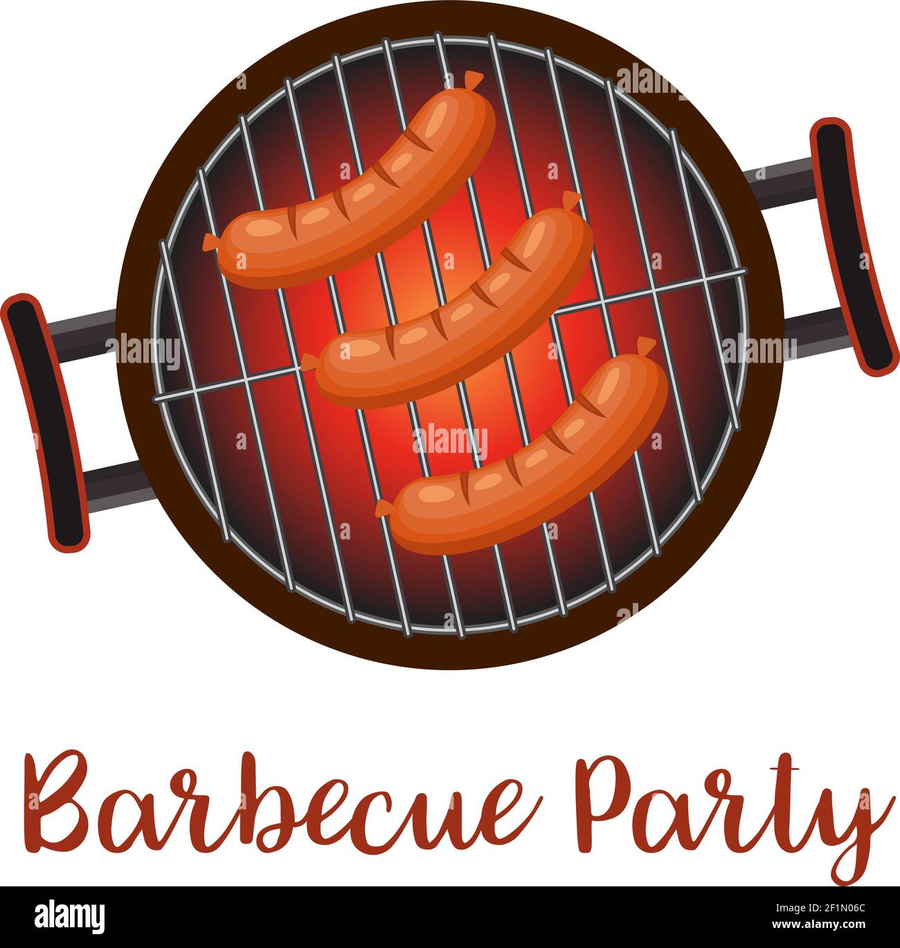 Grillpfanne mit Würstchen, Stock Vektor Grillpfanne mit Würstchen, Stock Vektor
