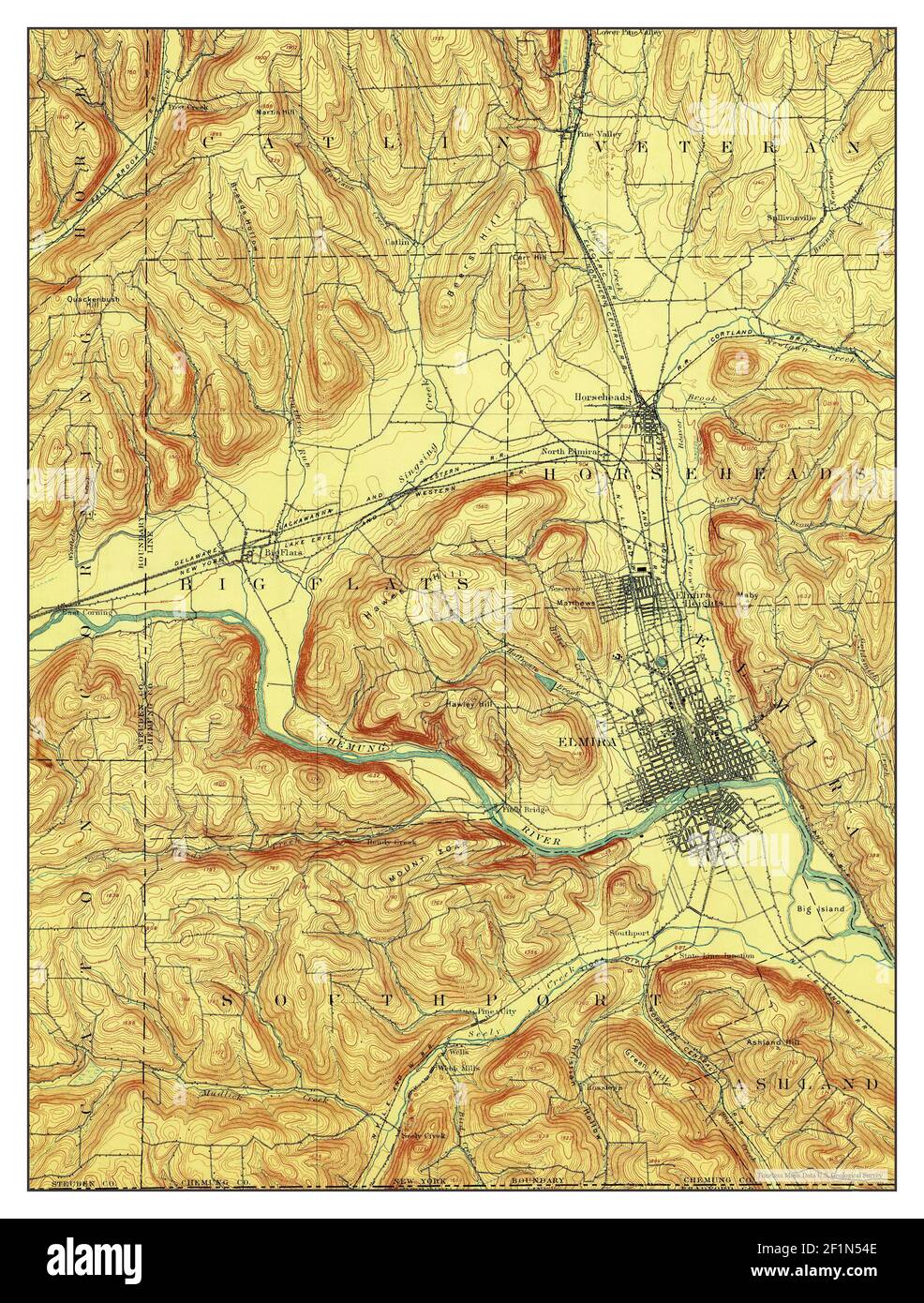 Karte von elmira new york Fotos und Bildmaterial in hoher Auflösung