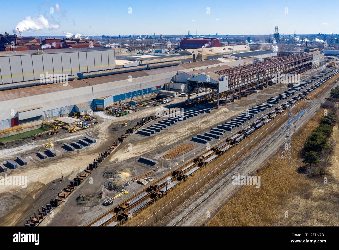 Dearborn, Michigan - die AK Stahlfabrik in Ford's River Rouge Manufacturing Complex. Stockfoto