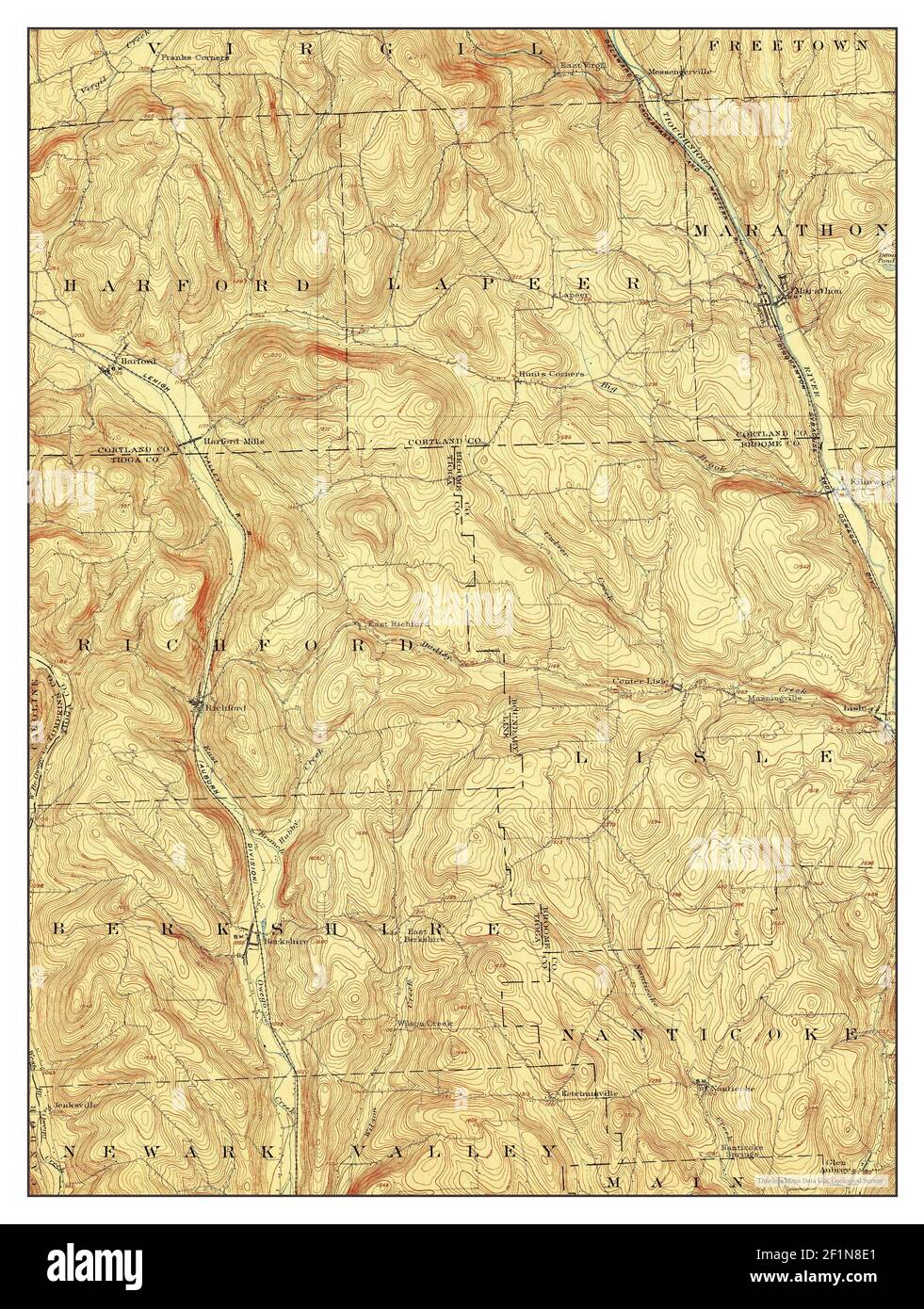 Harford, New York, Karte 1903, 1:62500, Vereinigte Staaten von Amerika von Timeless Maps, Daten U.S. Geological Survey Stockfoto