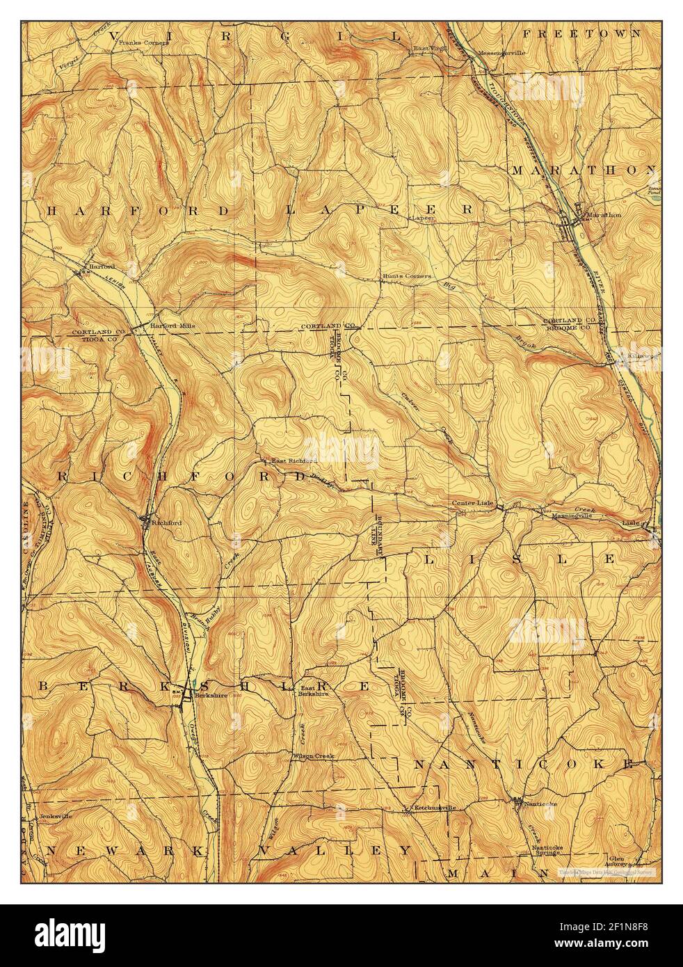 Harford, New York, Karte 1903, 1:62500, Vereinigte Staaten von Amerika von Timeless Maps, Daten U.S. Geological Survey Stockfoto