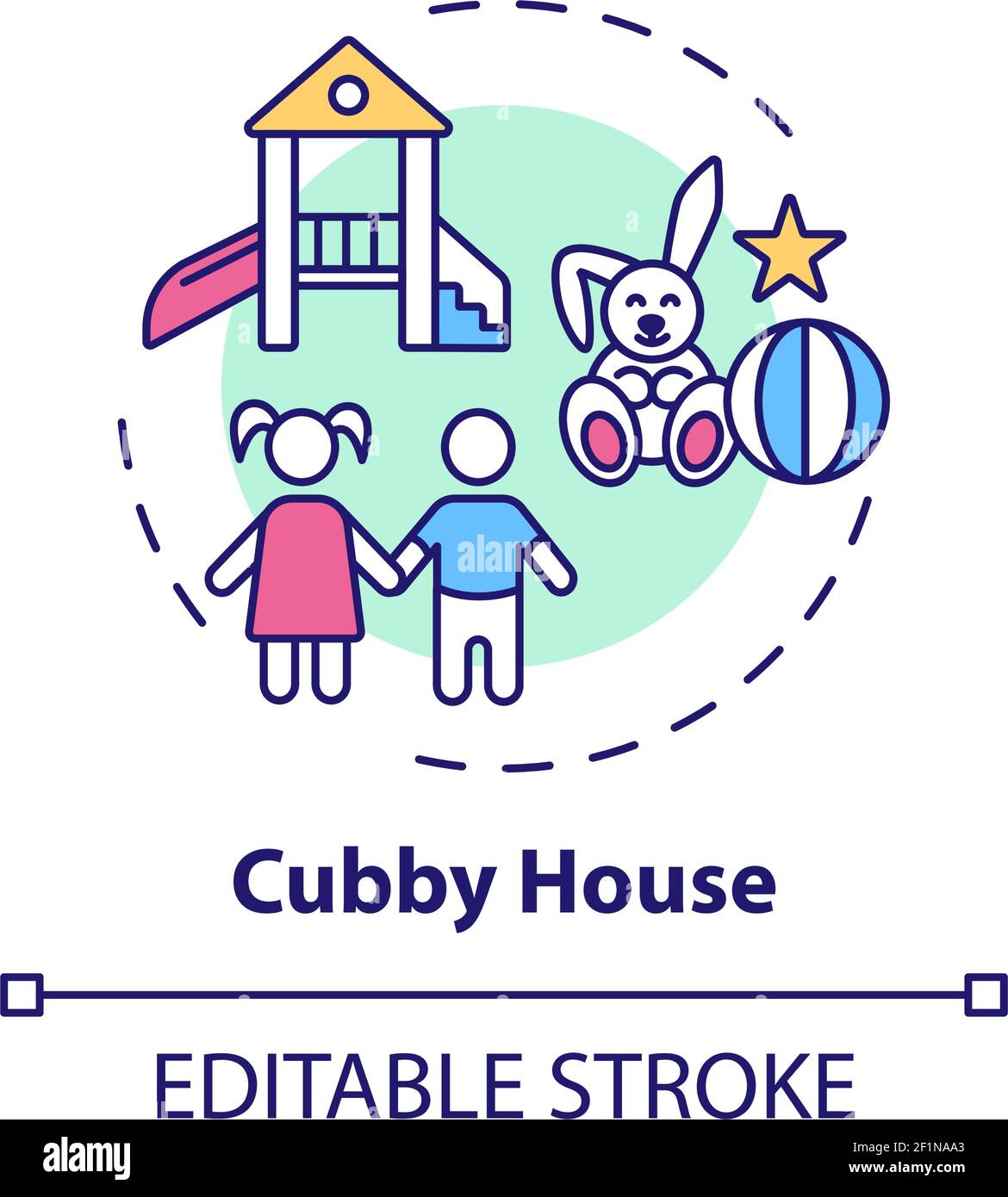 Cubby House Concept Icon Stock Vektor