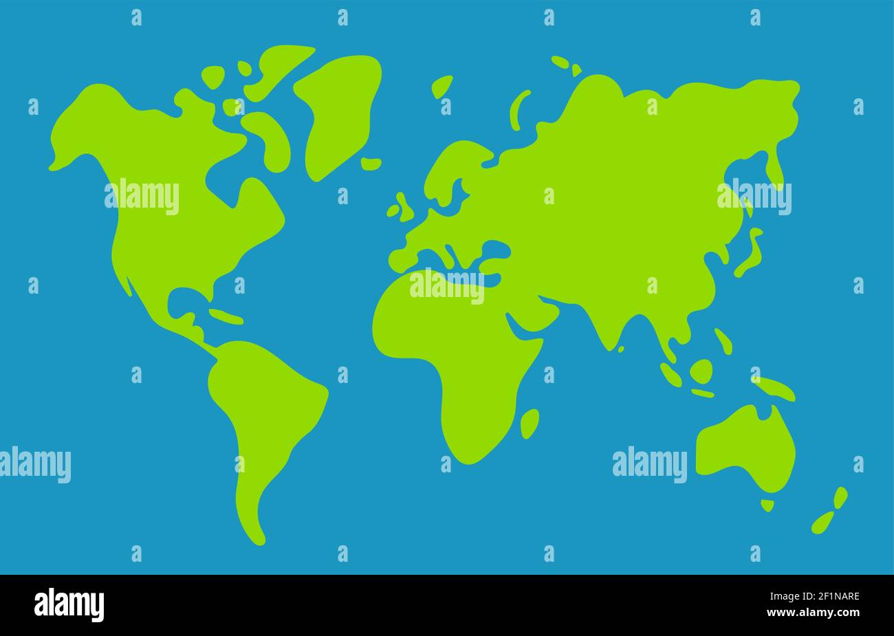 Vereinfachte Vektordarstellung auf der Weltkarte Stock Vektor