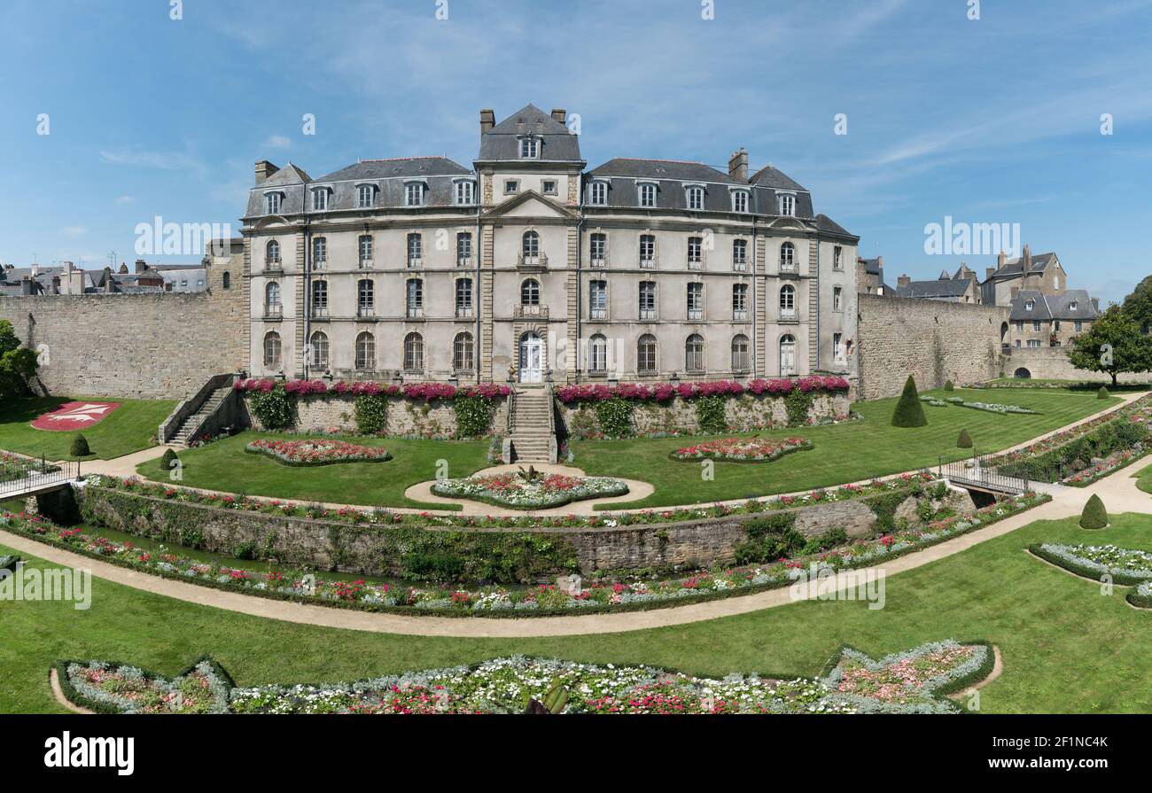 Das Hermine Schloss und Gärten in der Stadtmauer von Vannes in der