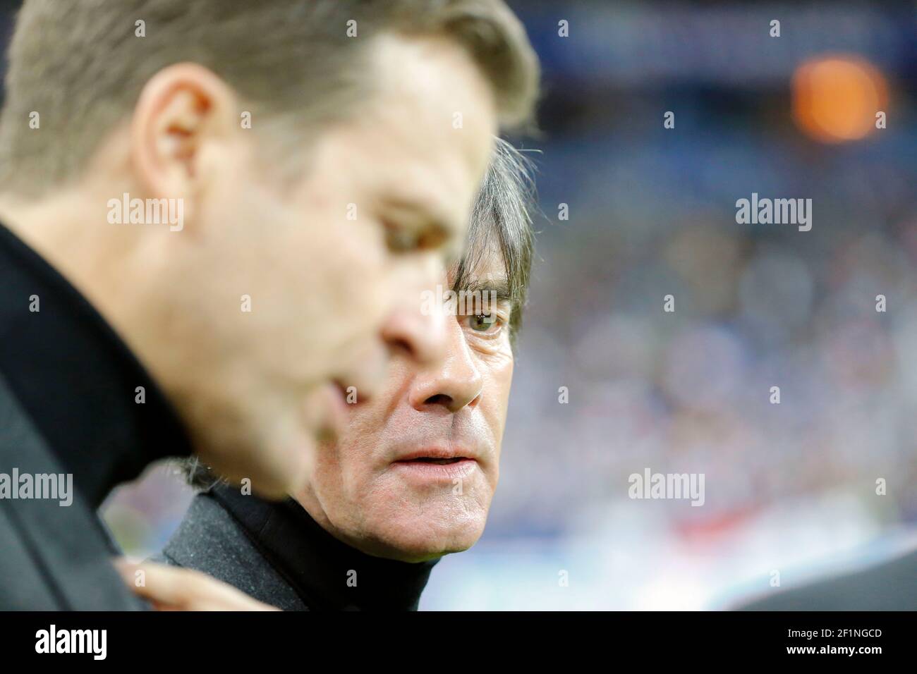 Joachim Loew (GER), Bundesnationalmanager Oliver Bierhoff während des Internationalen Freundschaftsspiels 2015 zwischen Frankreich und Deutschland am 13. November 2015 im Stade de France in Saint Denis, Frankreich. Foto Stephane Allaman / DPPI Stockfoto