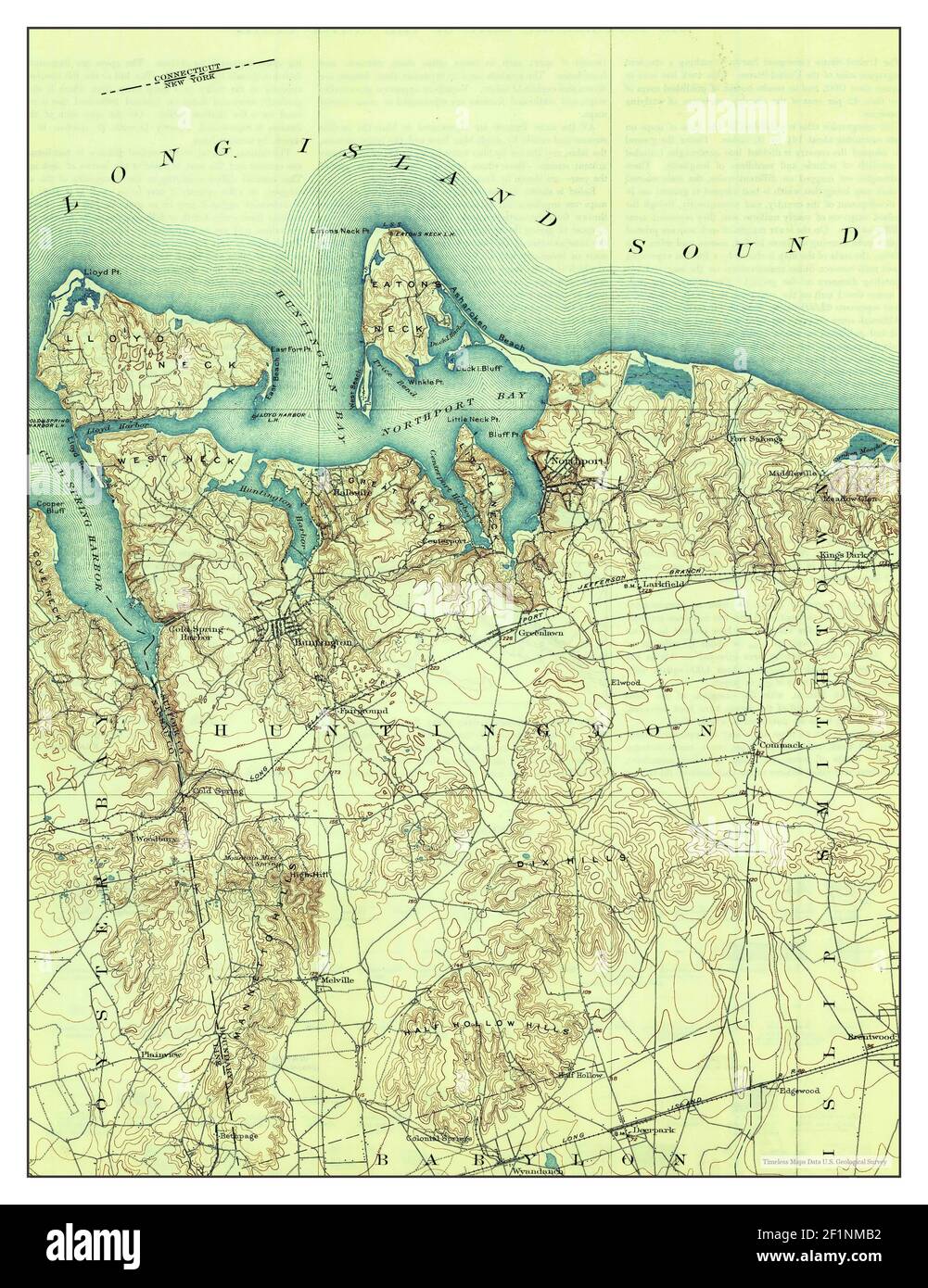 Northport, New York, Karte 1903, 1:62500, Vereinigte Staaten von Amerika von Timeless Maps, Daten U.S. Geological Survey Stockfoto